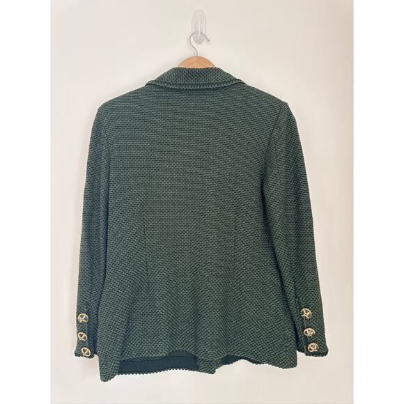 St. John Collection Classic Green Tweed Knit Blazer Size 6 - Picture 5 of 7